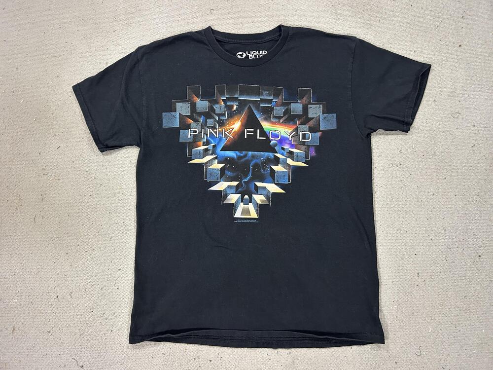 Pink Floyd Liquid Blue Shirt Mens Large Black Prism Graphic Rock Music Tee